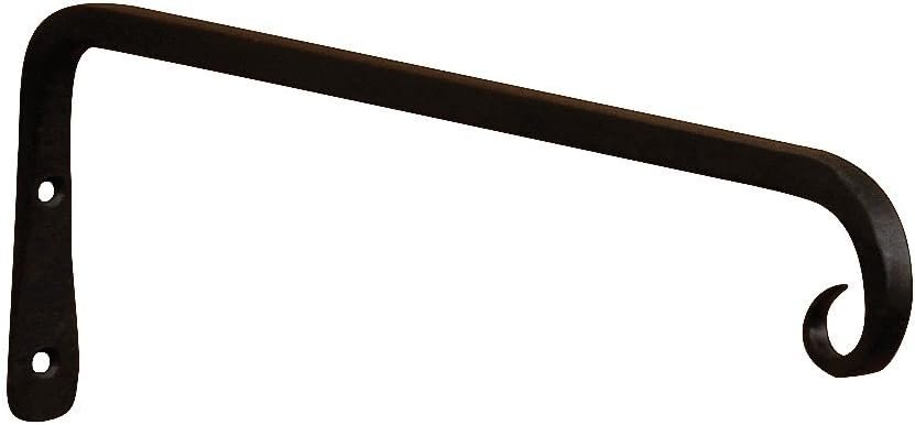 Achla Designs Straight Downcurled Wall Bracket Hook, 12-inch (TSH-12) Black