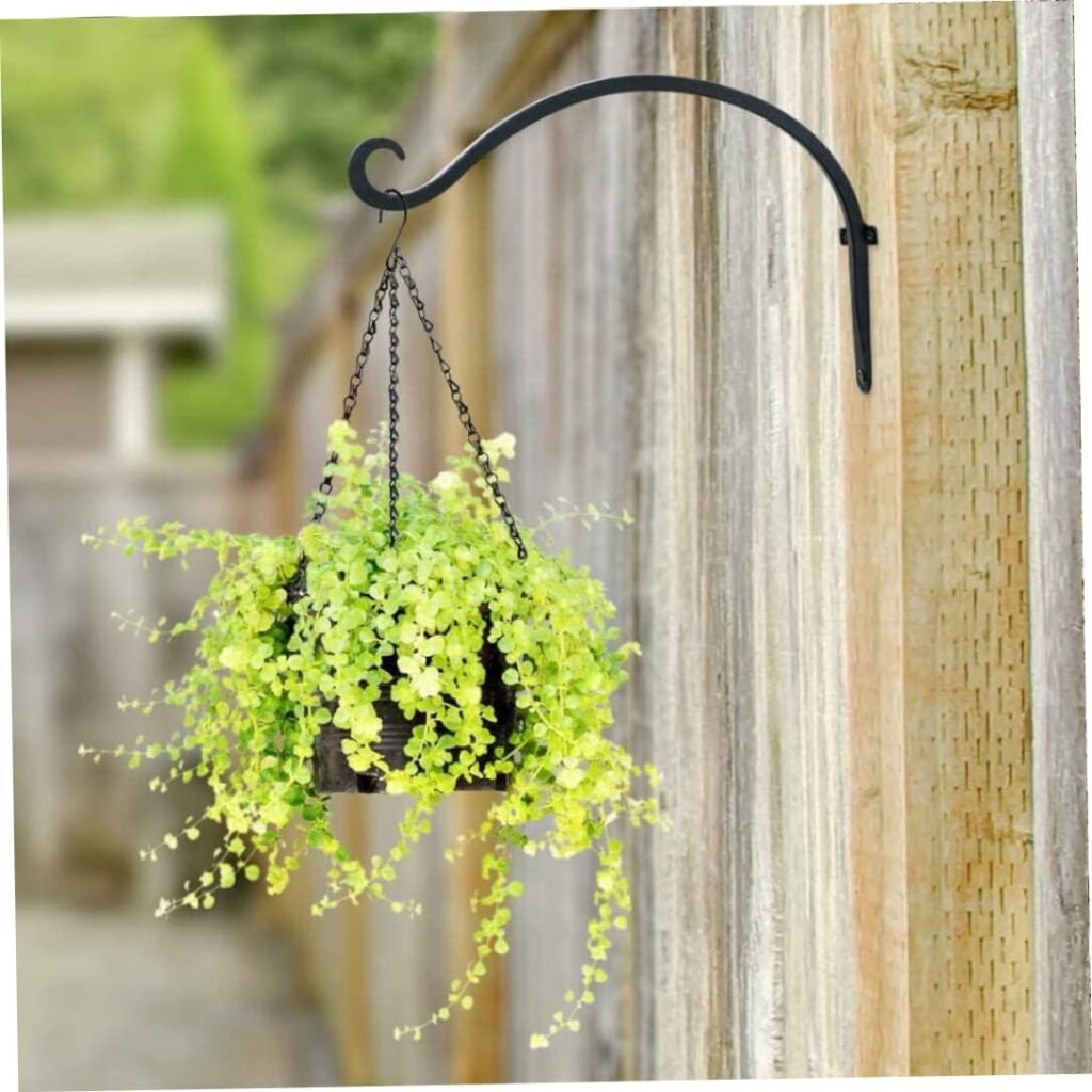 Liummrcy Brackets For Hanging Basket,Hanging Basket Bracket (12 Inch/2pcs) Wall Hanging Basket Hooks Outdoor for Flower Basket Bird Feeder and Plants, Black